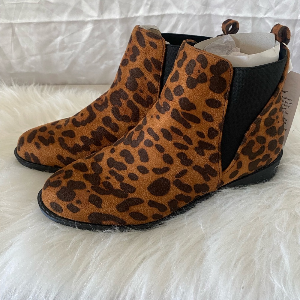 Leopard Print Ankle Boots